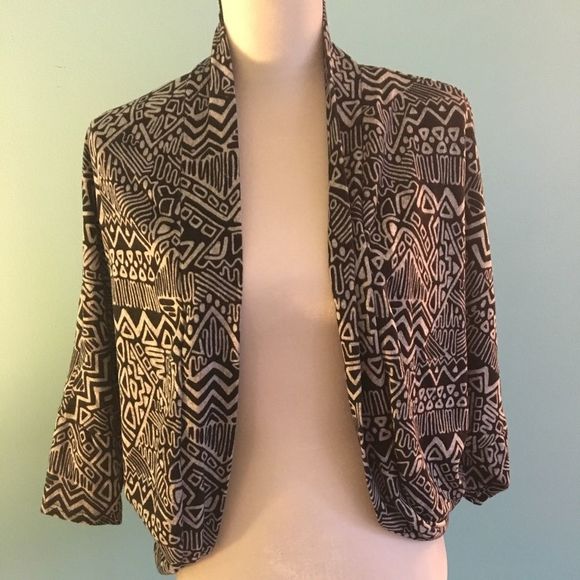 Aztec Printed Open Front Cardigan Sweater Small - Picture 1 of 4